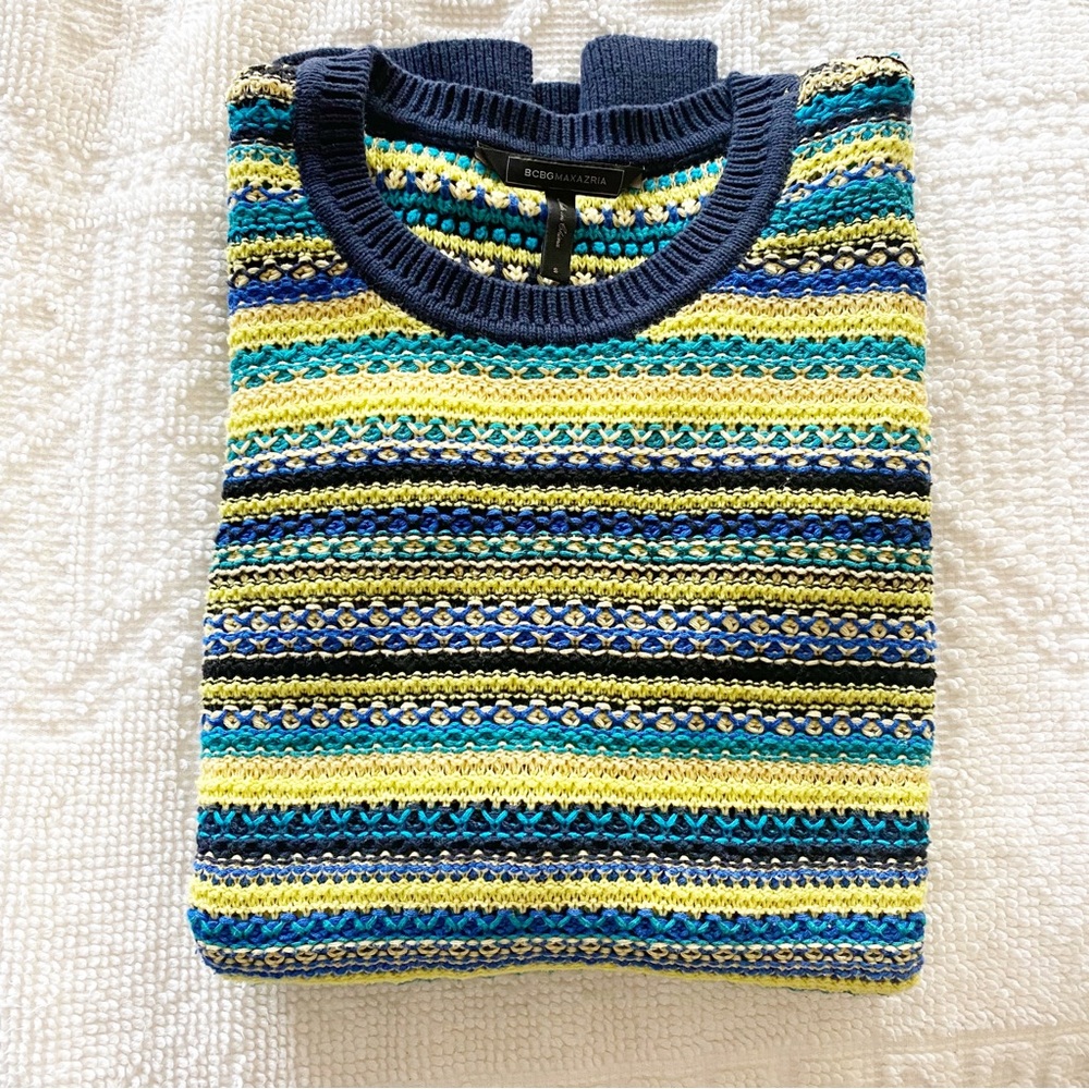 BCBGMaxAzria Multicolored Knit Sweater Size Small Excellent Condition